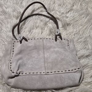 Elegant Cream Suede Handbag